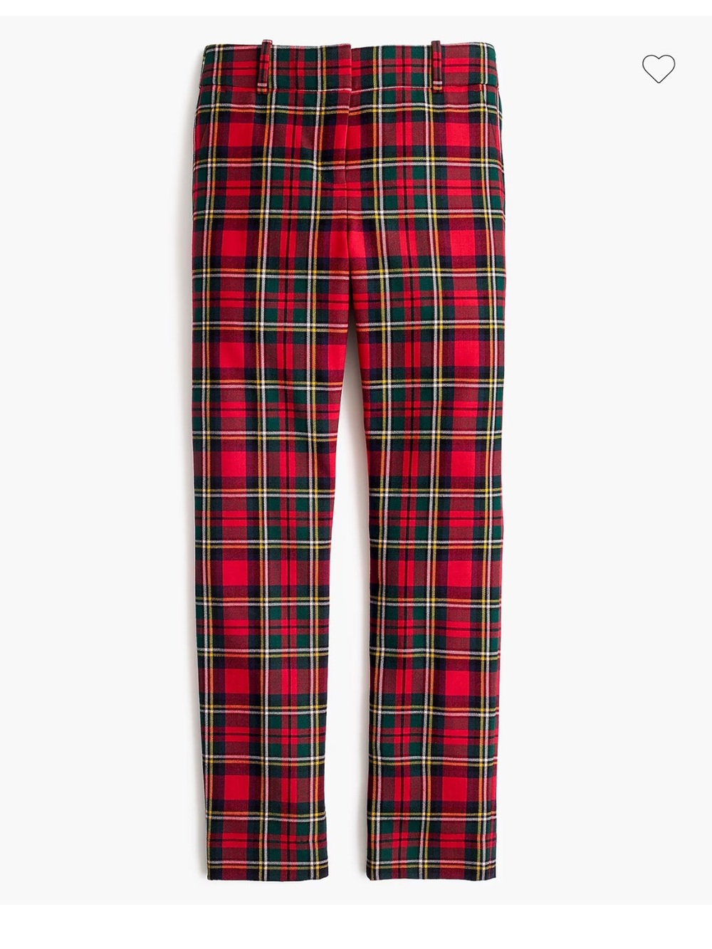 J. Crew Red Tartan Wool Blend Plaid Women's Cropped Pants | 6
